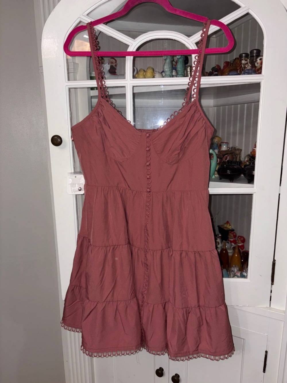 Altar'd State Dusty Rose Tiered Mini Dress